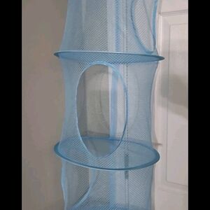 4-Layer Foldable Hanging Organizer, Space-Saving Mesh Bags for Efficient Storage